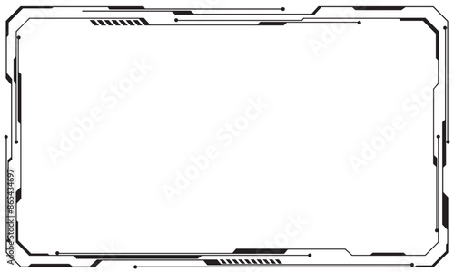 Hud frames black user interface elements design modern technology futuristic control panel screen digital hologram window gaming menu touching cyber monitor set on white background vector