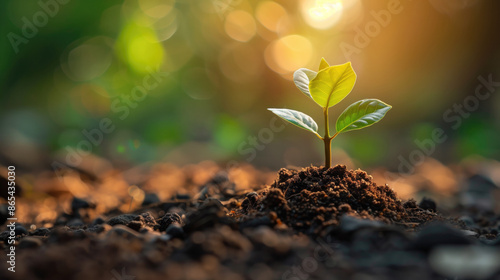 Wallpaper Mural World Earth Day banner. Young green plant growing at sunlight, save clean planet, ecology concept, Environment, generative ai Torontodigital.ca