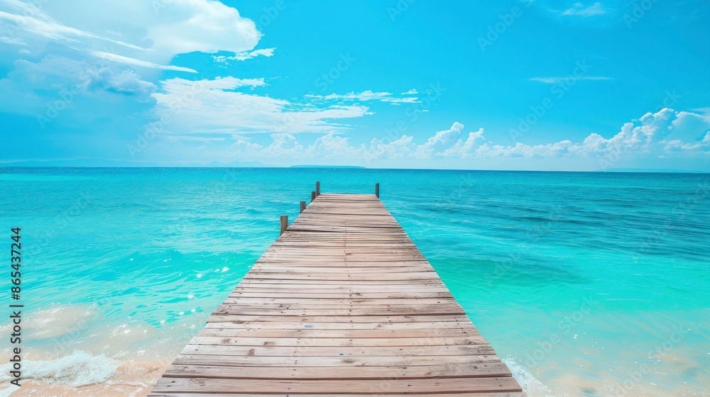 Obraz premium cute wooden pier with crystal clear waters