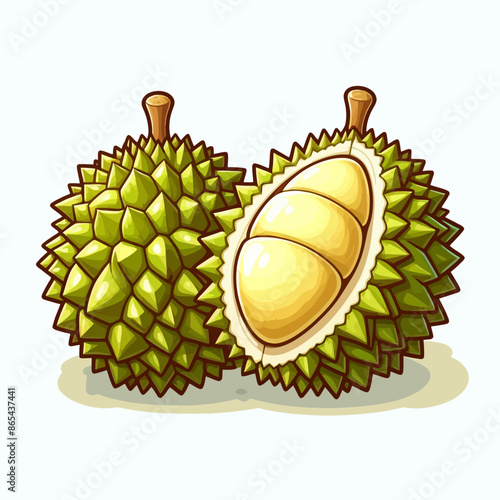 cartoon vector art of durian fruit