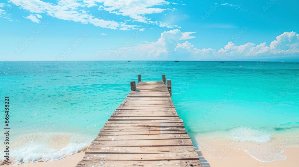 Obraz premium cute wooden pier with crystal clear waters