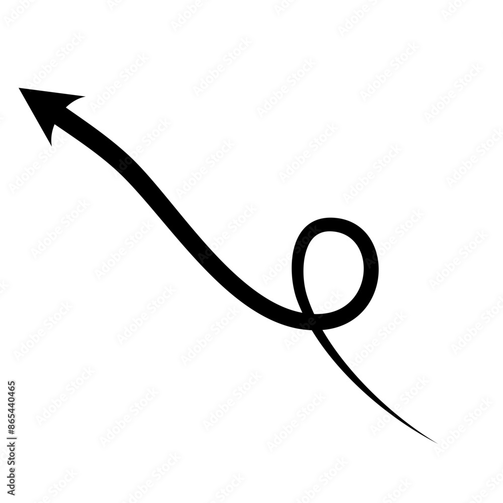 Hand drawn arrow. Curved arrow line. Vector Illustration Hand drawn arrow. Curved arrow line. Vector Illustration
