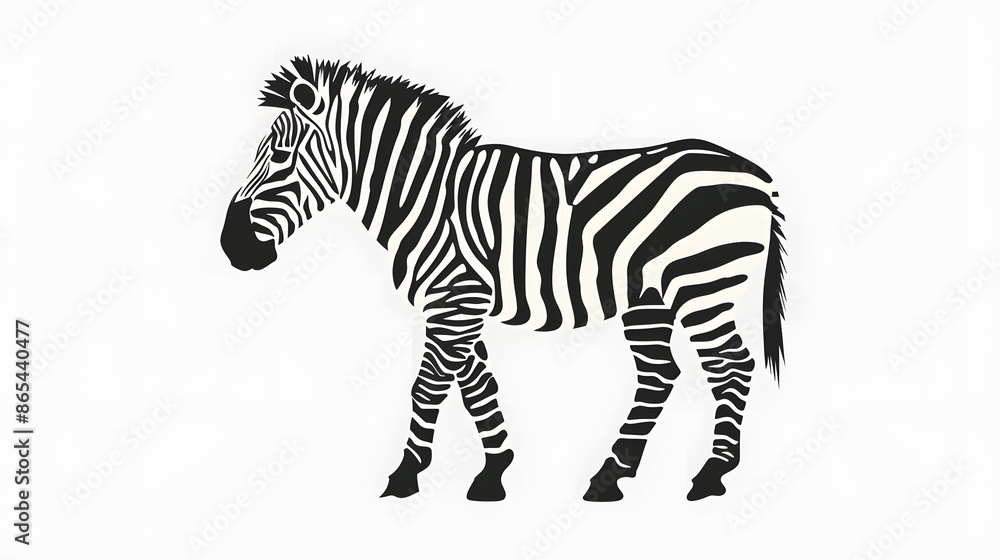 Fototapeta premium Zebra logo. Isolated zebra on white background. 