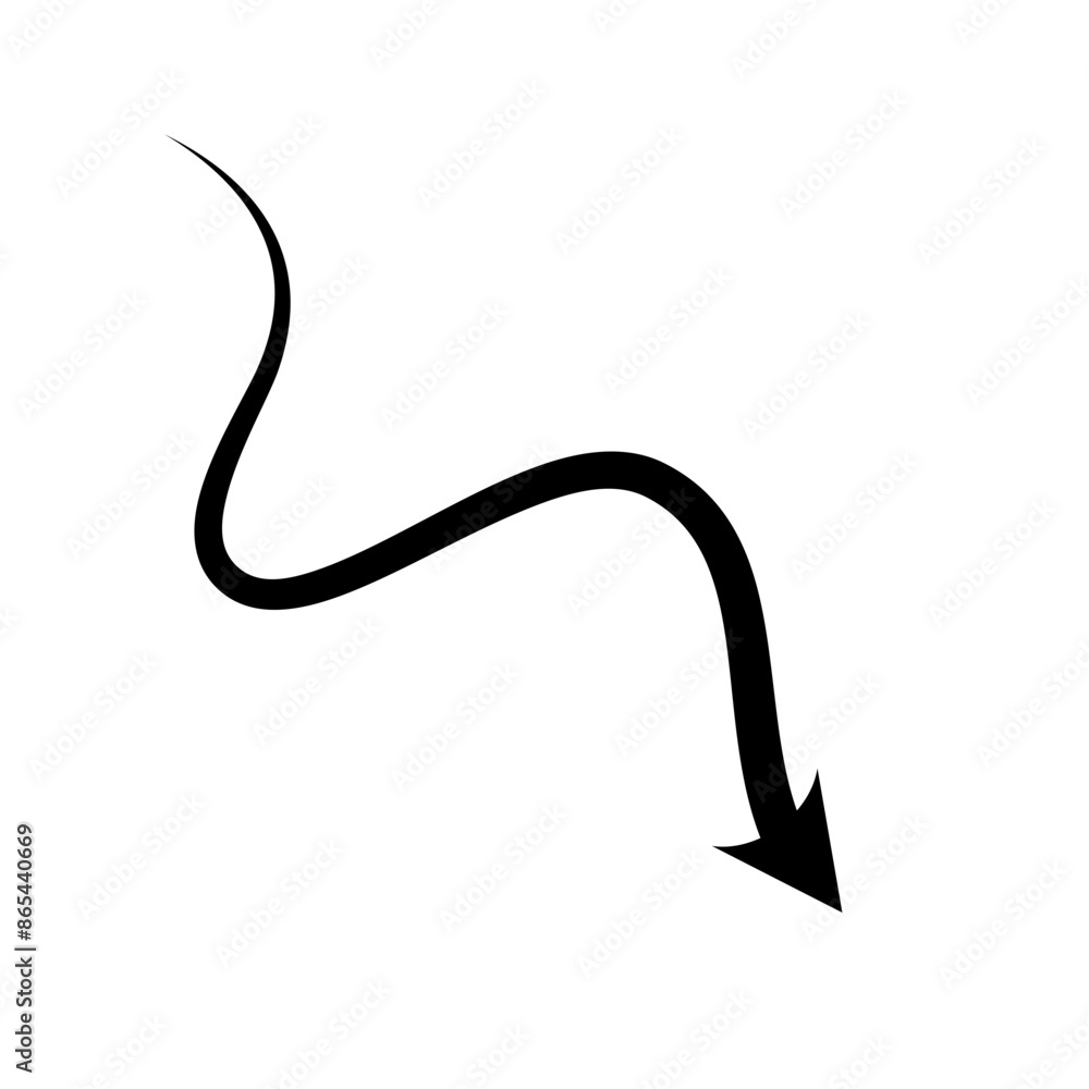 Hand drawn arrow. Curved arrow line. Vector Illustration Hand drawn arrow. Curved arrow line. Vector Illustration