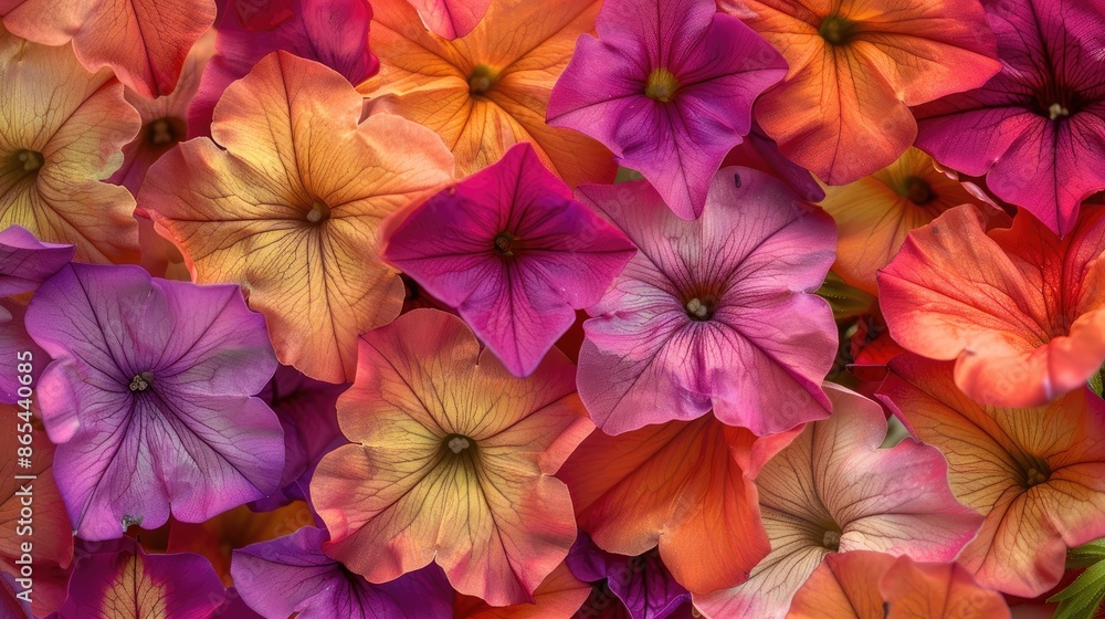 custom made wallpaper toronto digitalStunning close-up of Petunia Wave Sweetheart flowers, highlighting their bold colors and captivating charm in full bloom