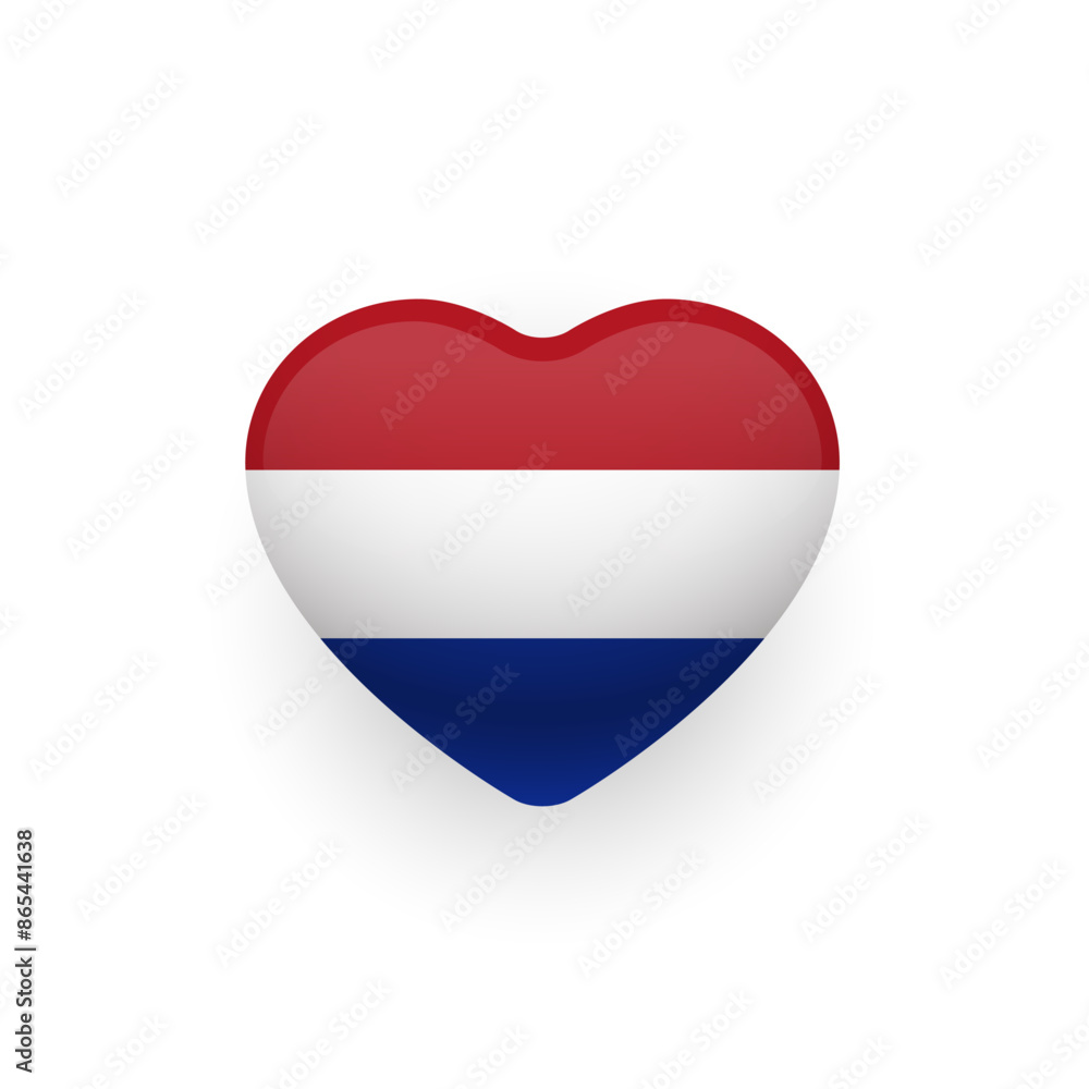 Netherlands flag shaped as heart icon design. Netherlands Flag Shaped as Heart on a White Background. Vector Illustration. Netherlands flag shaped as heart icon design. Netherlands Flag Shaped as Heart on a White Background. Vector Illustration.