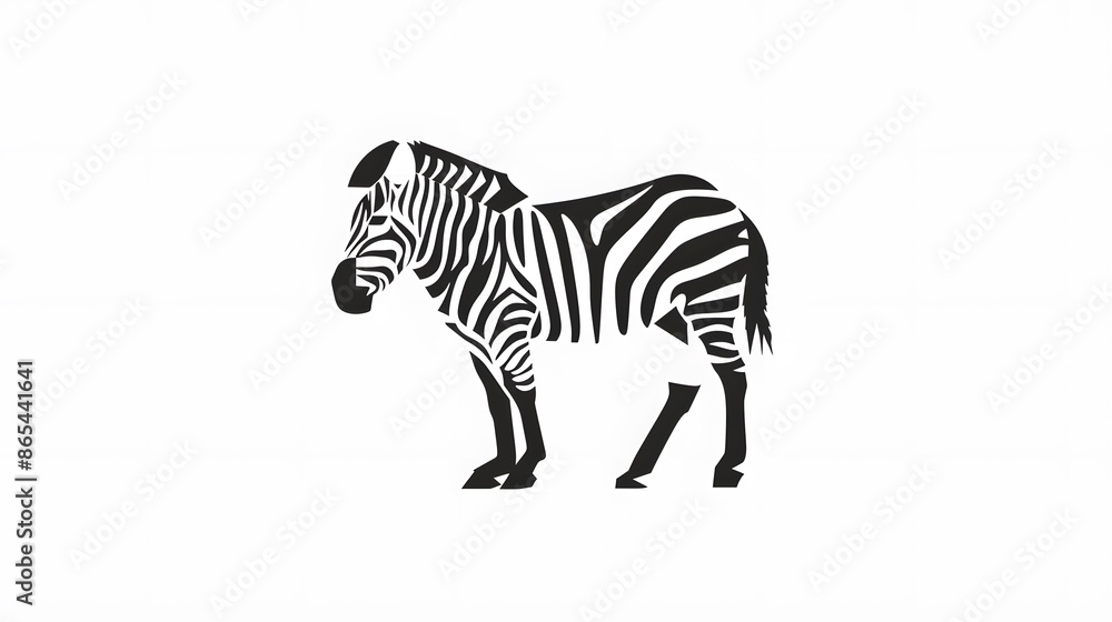Naklejka premium Zebra logo. Isolated zebra on white background. 