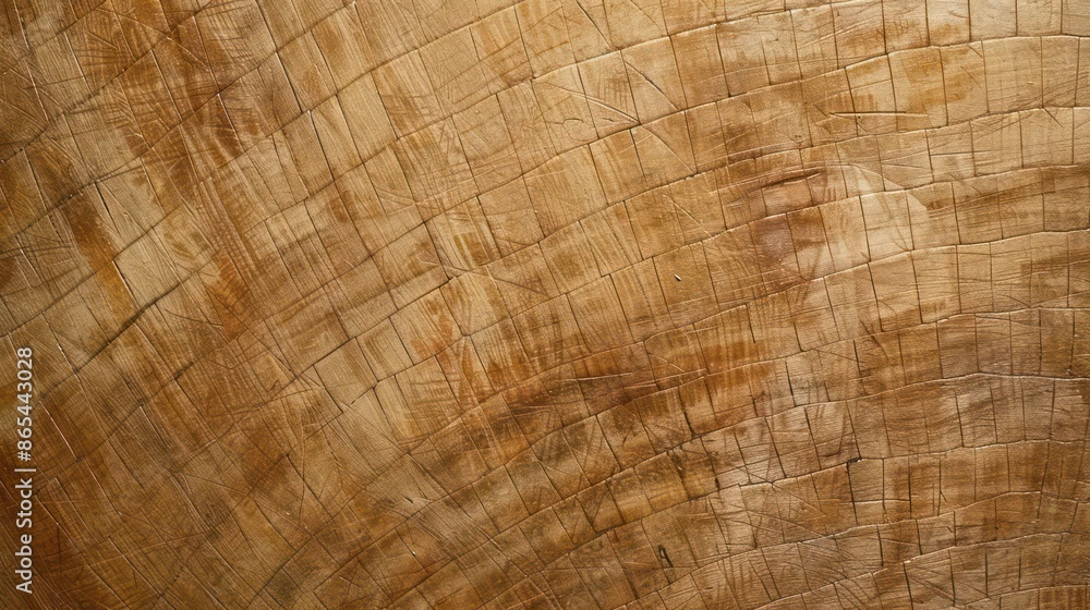 Fototapeta premium Close-up of annual growth rings and textures on a tree cross-section
