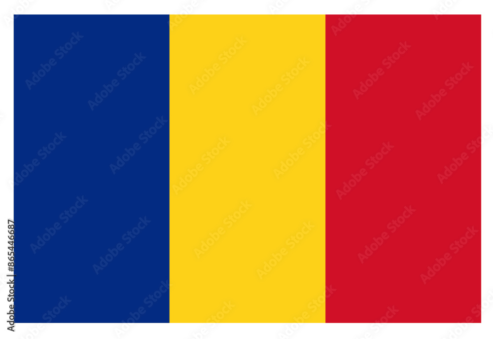 Fototapeta premium Romanian Flag flat vector illustration.