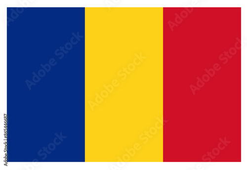 Romanian Flag flat vector illustration.