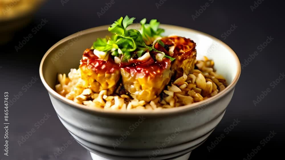 Delicious meal in a bowl ready to be savored Delicious meal in a bowl ready to be savored