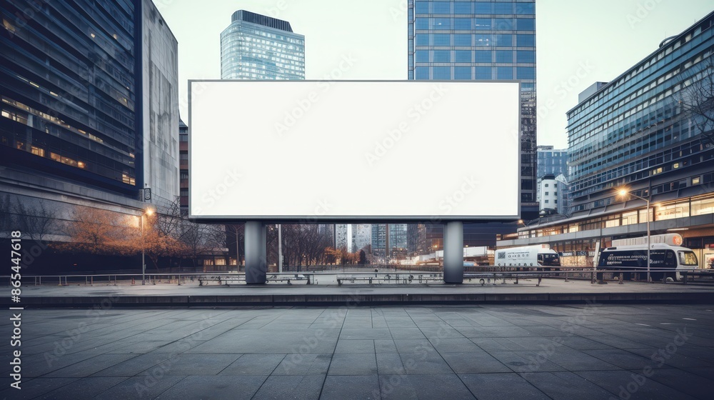 Blank Billboard in Urban Setting Blank Billboard in Urban Setting