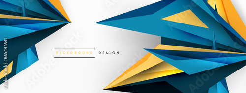 Minimal geometric abstract background. Low poly dynamic triangle design. Trendy techno business template for wallpaper, banner, background or landing
