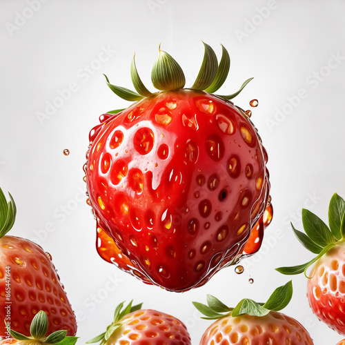 Wallpaper Mural Wet strawberry. Ripe strawberries in spray Torontodigital.ca