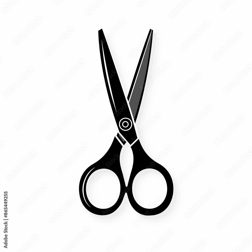 A minimalist black and white vector illustration of scissors on a white background, ideal for design projects and educational content. A minimalist black and white vector illustration of scissors on a white background, ideal for design projects and educational content.