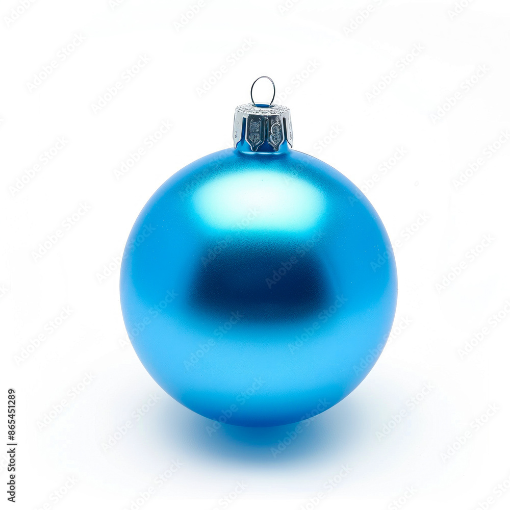 Shiny blue Christmas bauble isolated Shiny blue Christmas bauble isolated