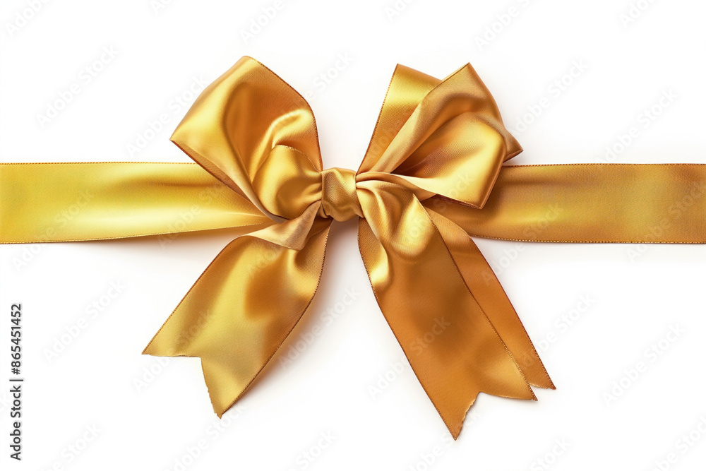 Elegant gold ribbon with a bow Elegant gold ribbon with a bow