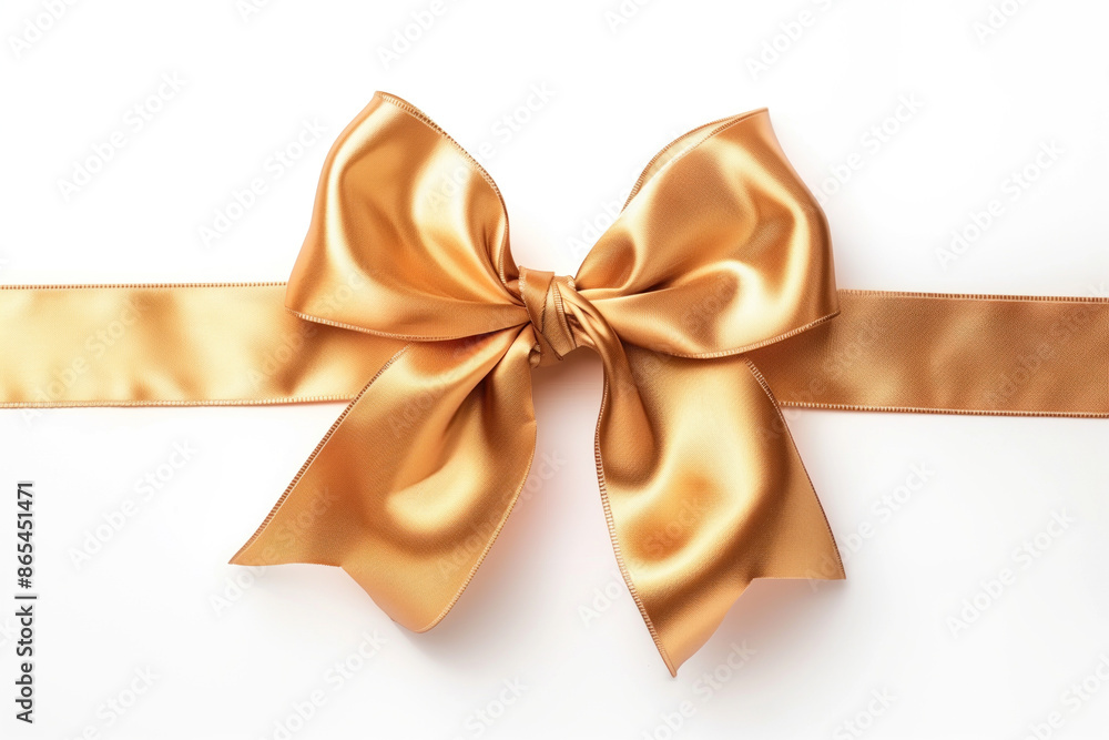 Bow made of gold satin ribbon Bow made of gold satin ribbon