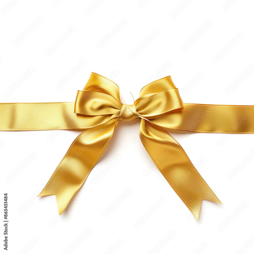 Gold satin ribbon with bow