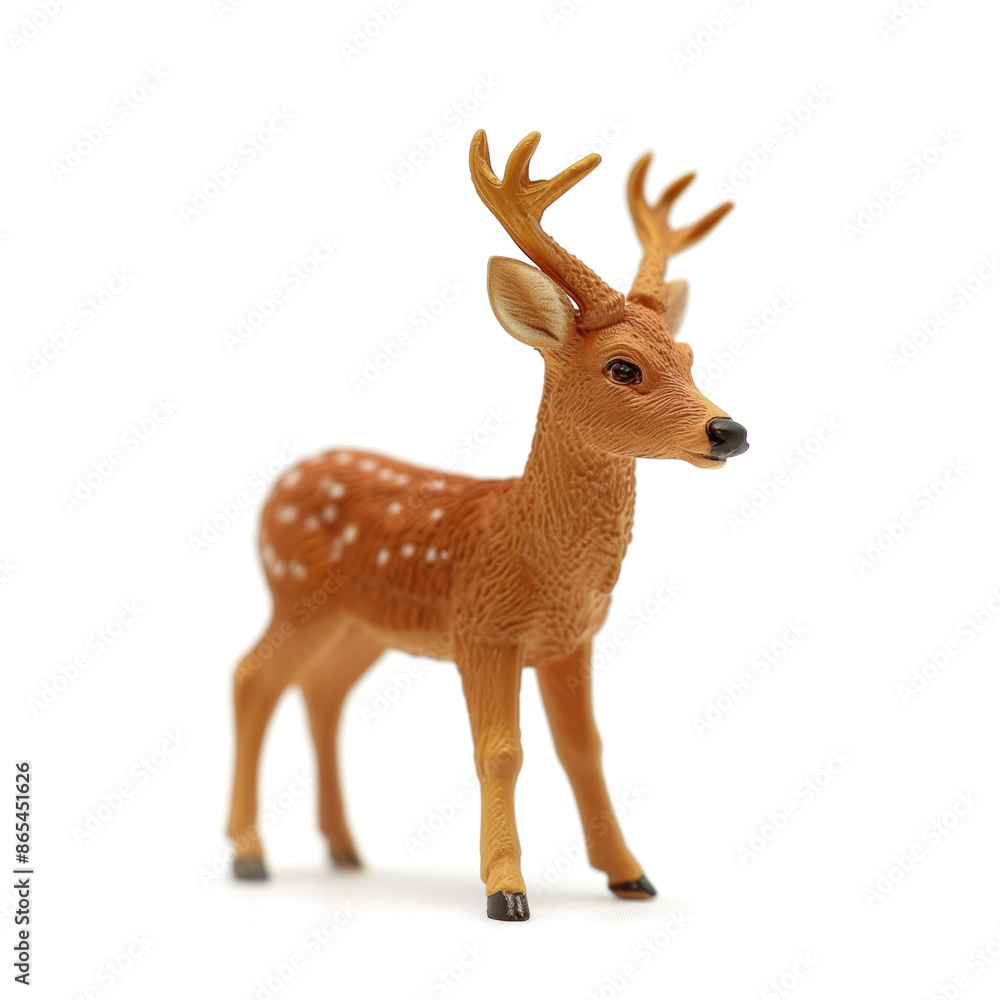 Fototapeta premium Toy deer for Christmas, isolated on white