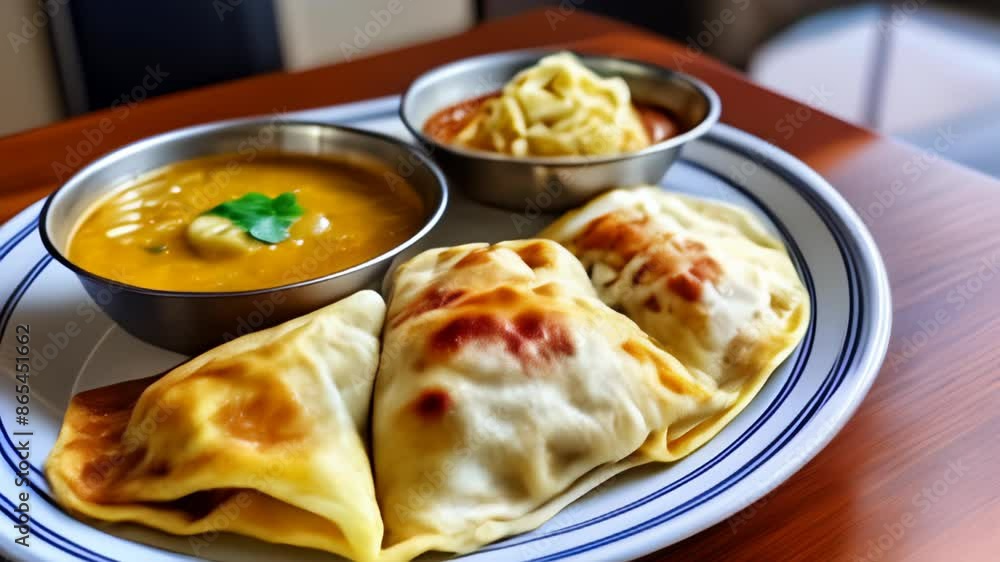 Delicious dumplings and soup ready to be savored Delicious dumplings and soup ready to be savored