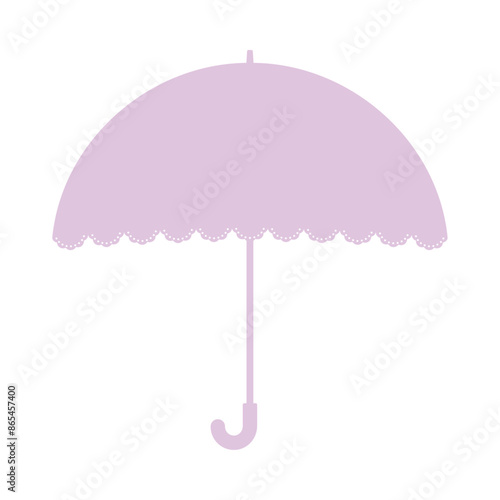 シンプルでかわいいレースの紫色の日傘･傘のアイコン - 晴雨兼用･日よけ･熱中症予防のイメージ素材
