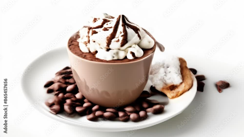 Indulgence in a cup Chocolatey delight with whipped cream and chocolate shavings Indulgence in a cup Chocolatey delight with whipped cream and chocolate shavings