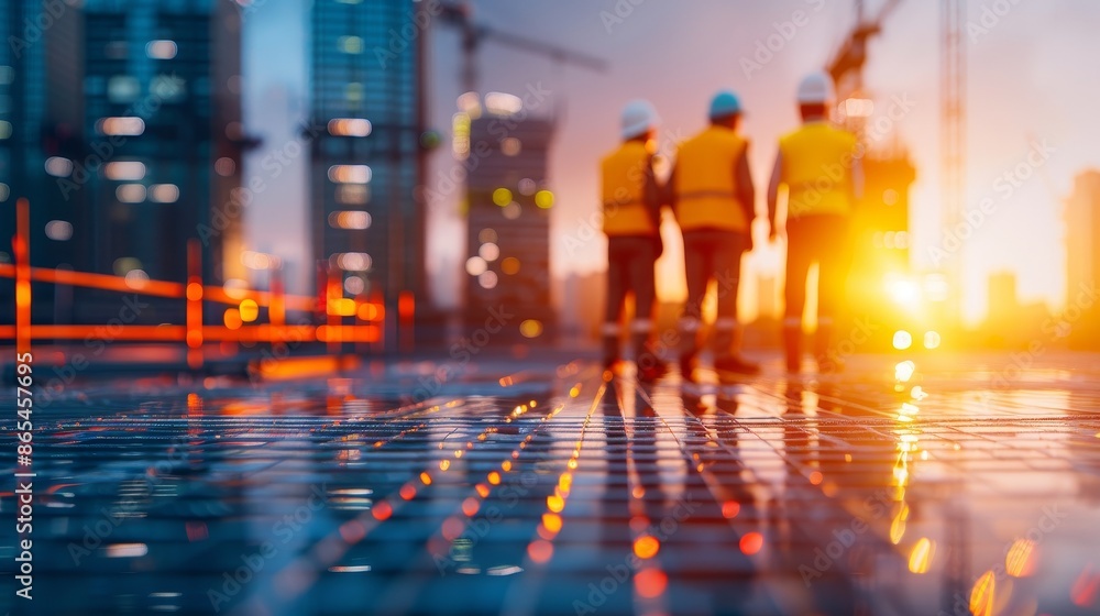 Obraz premium Global infrastructure projects under construction, development, economic progress