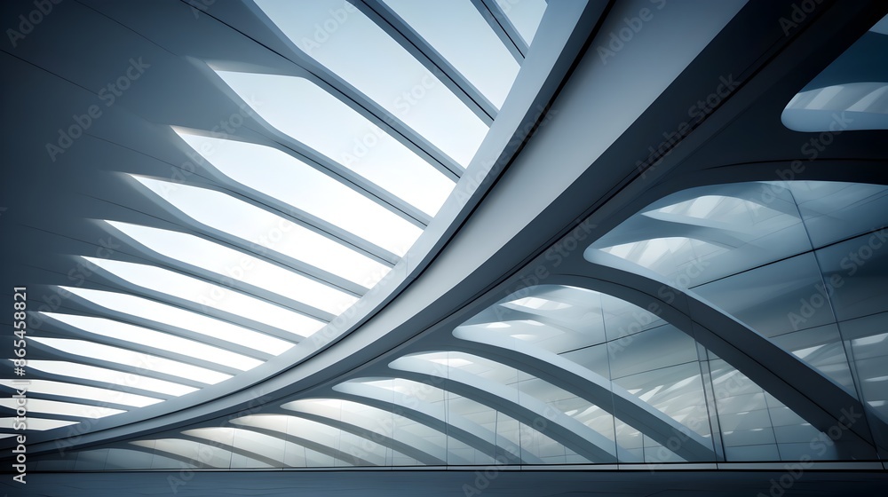 Futuristic Architectural Masterpiece:Intricate Glass and Steel Structures in Harmonious Symmetry Futuristic Architectural Masterpiece:Intricate Glass and Steel Structures in Harmonious Symmetry