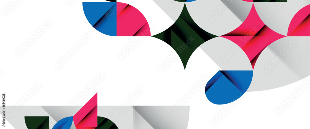 Minimal geometric elements on white. Petals, round triangles, star Minimal geometric elements on white. Petals, round triangles, star