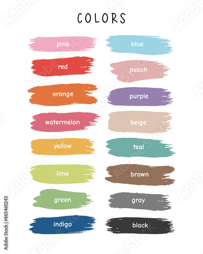 Learning Colors for Kids: Soft Color Names Educational Poster. Preschool Prints for Playroom, Nursery Wall Art, Rainbow Colors. Playroom Decor, Montessori Colors Poster, Homeschooling Resources