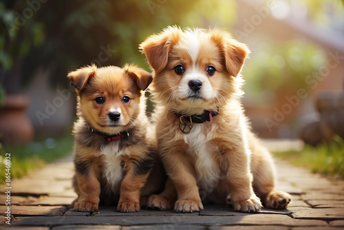 Wallpaper Mural Cute Puppies Sitting Together Torontodigital.ca