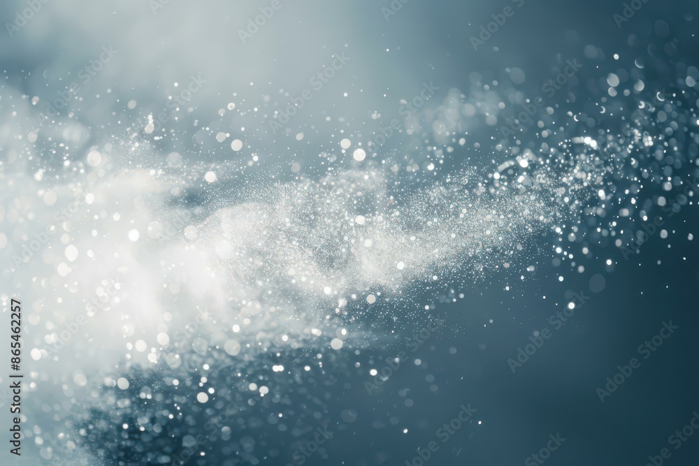 Obraz premium Abstract White Particle Cloud on Blue Background for Technology and Science Concepts