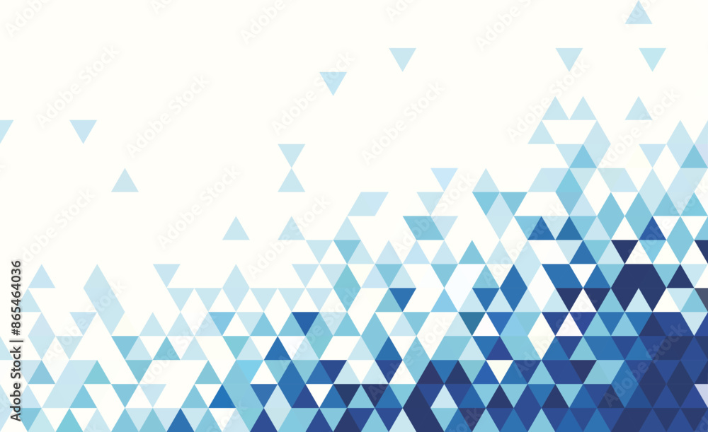 Abstract geometry triangle blue  mosaic texture on white background pattern..