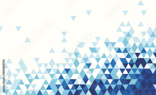 Abstract geometry triangle blue  mosaic texture on white background pattern..