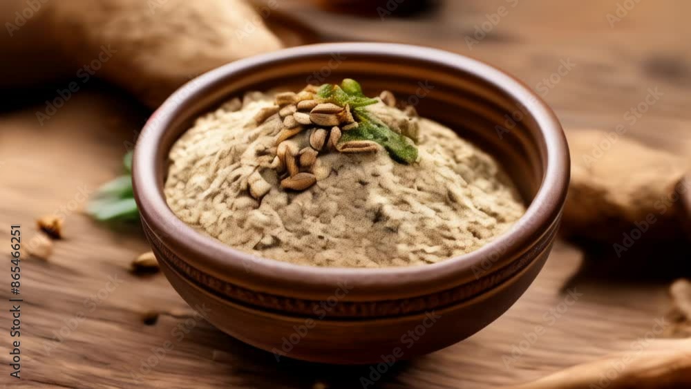 Natural grains in a wooden bowl ready for a healthy meal Natural grains in a wooden bowl ready for a healthy meal
