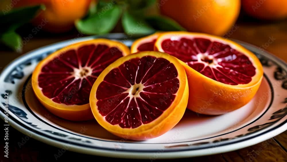 Deliciously vibrant blood oranges ready to be savored Deliciously vibrant blood oranges ready to be savored