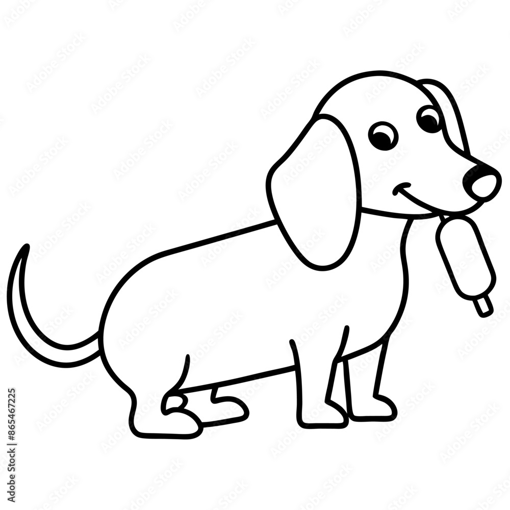Obraz premium Dachshund Dog Coloring Page for Kids