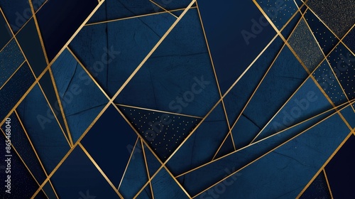 Wallpaper Mural Line and geometric graphic background, navy and gold, vector illustration. Background image Torontodigital.ca