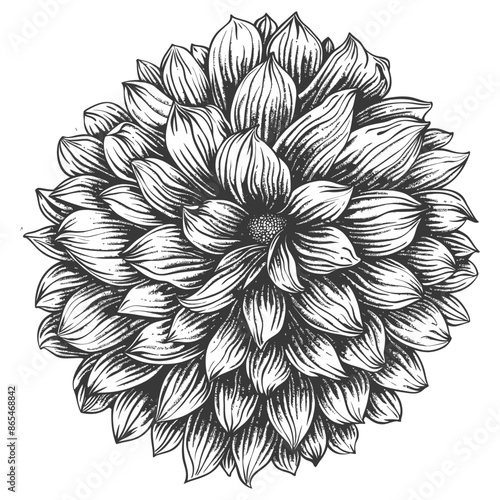 pom pom with engraving style