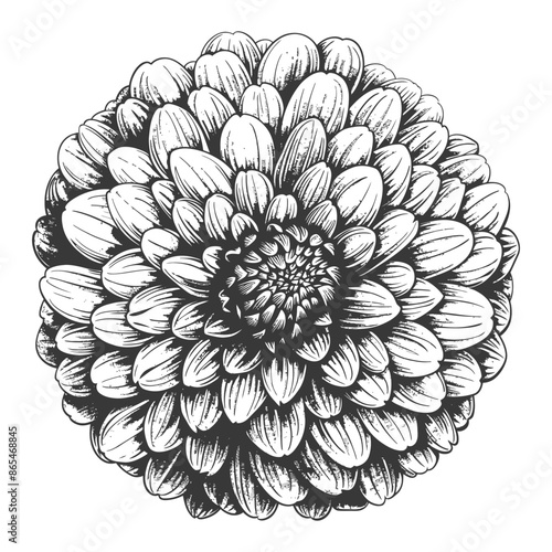 pom pom with engraving style