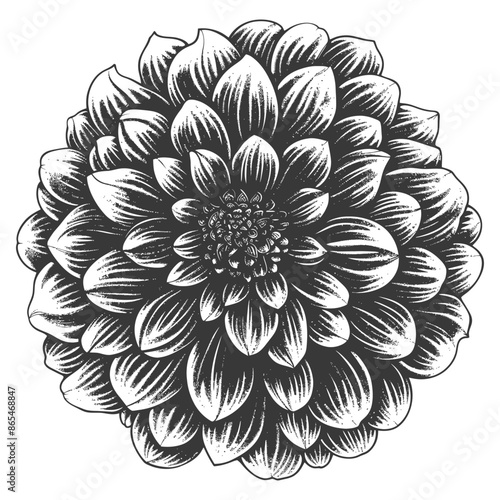 pom pom with engraving style