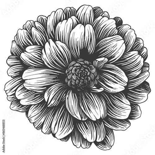 pom pom with engraving style