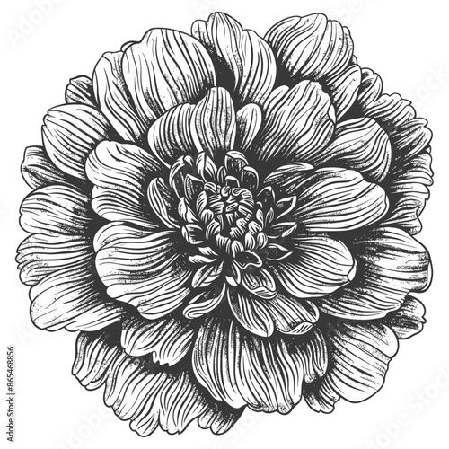 pom pom with engraving style