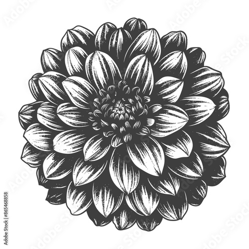 pom pom with engraving style