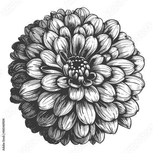 pom pom with engraving style