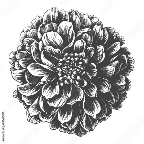 pom pom with engraving style