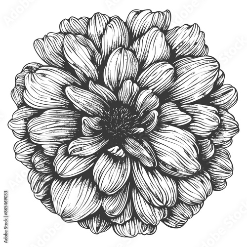 pom pom with engraving style