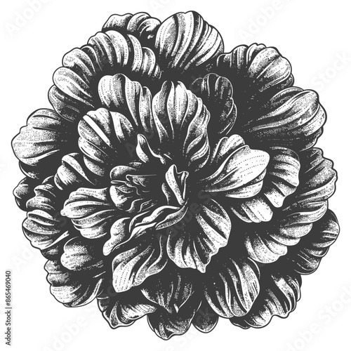 pom pom with engraving style