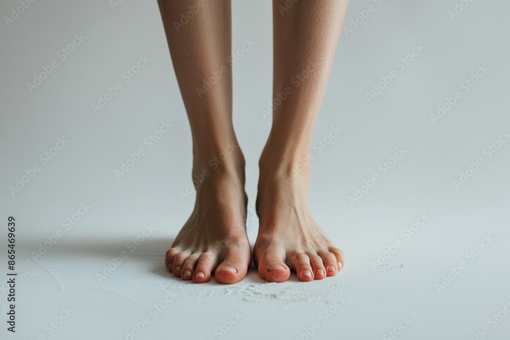 Close-up photo of beautiful feet standing on floor Close-up photo of beautiful feet standing on floor